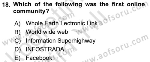Contemporary World Civilizations Dersi 2020 - 2021 Yılı Yaz Okulu Sınav Soruları 18. Soru