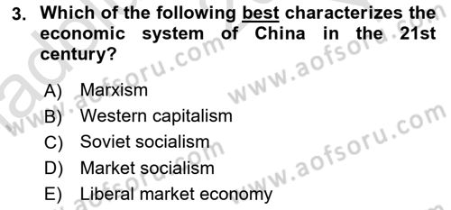 Contemporary World Civilizations Dersi 2020 - 2021 Yılı Yaz Okulu Sınav Soruları 3. Soru
