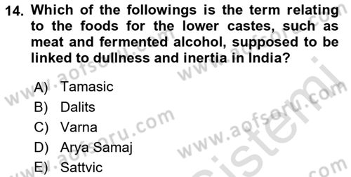 Contemporary World Civilizations Dersi 2021 - 2022 Yılı (Vize) Ara Sınav Soruları 14. Soru