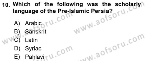 Contemporary World Civilizations Dersi 2021 - 2022 Yılı (Final) Dönem Sonu Sınav Soruları 10. Soru