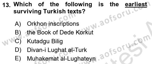 Contemporary World Civilizations Dersi 2021 - 2022 Yılı (Final) Dönem Sonu Sınav Soruları 13. Soru