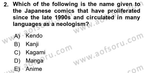 Contemporary World Civilizations Dersi 2021 - 2022 Yılı (Final) Dönem Sonu Sınav Soruları 2. Soru