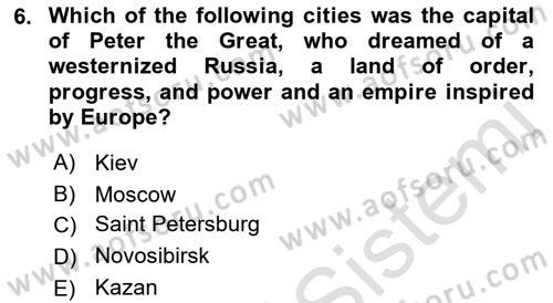 Contemporary World Civilizations Dersi 2021 - 2022 Yılı (Final) Dönem Sonu Sınav Soruları 6. Soru
