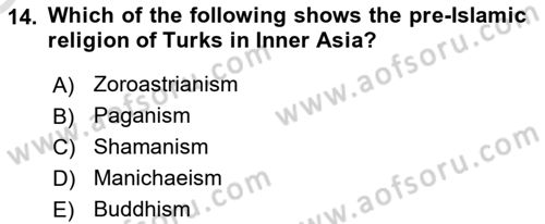Contemporary World Civilizations Dersi 2021 - 2022 Yılı Yaz Okulu Sınav Soruları 14. Soru