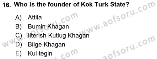 Contemporary World Civilizations Dersi 2021 - 2022 Yılı Yaz Okulu Sınav Soruları 16. Soru