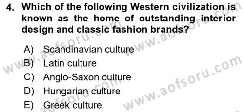 Contemporary World Civilizations Dersi 2021 - 2022 Yılı Yaz Okulu Sınav Soruları 4. Soru