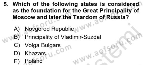 Contemporary World Civilizations Dersi 2021 - 2022 Yılı Yaz Okulu Sınav Soruları 5. Soru