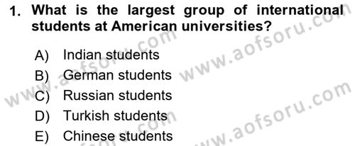 Contemporary World Civilizations Dersi 2022 - 2023 Yılı Yaz Okulu Sınav Soruları 1. Soru