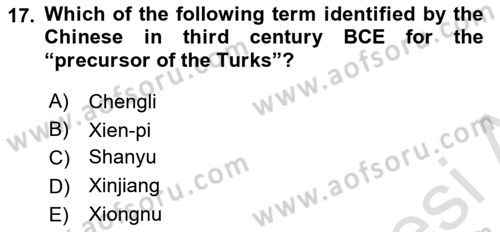 Contemporary World Civilizations Dersi 2022 - 2023 Yılı Yaz Okulu Sınav Soruları 17. Soru