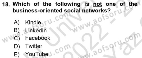 Contemporary World Civilizations Dersi 2022 - 2023 Yılı Yaz Okulu Sınav Soruları 18. Soru