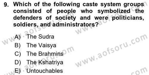 Contemporary World Civilizations Dersi 2022 - 2023 Yılı Yaz Okulu Sınav Soruları 9. Soru