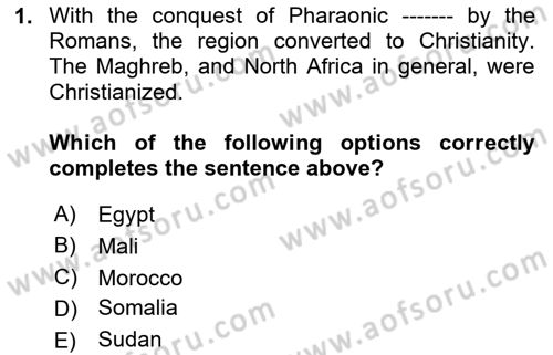 Contemporary World Civilizations Dersi 2023 - 2024 Yılı (Vize) Ara Sınav Soruları 1. Soru
