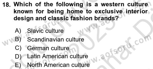 Contemporary World Civilizations Dersi 2023 - 2024 Yılı (Vize) Ara Sınav Soruları 18. Soru