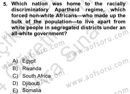 Contemporary World Civilizations Dersi 2023 - 2024 Yılı (Vize) Ara Sınav Soruları 5. Soru