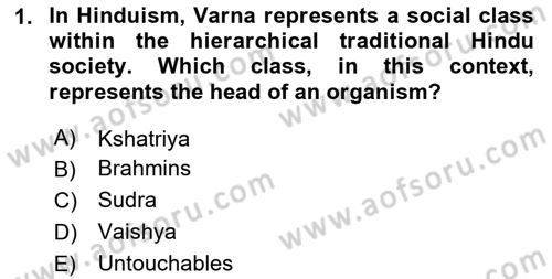 Contemporary World Civilizations Dersi 2023 - 2024 Yılı (Final) Dönem Sonu Sınav Soruları 1. Soru