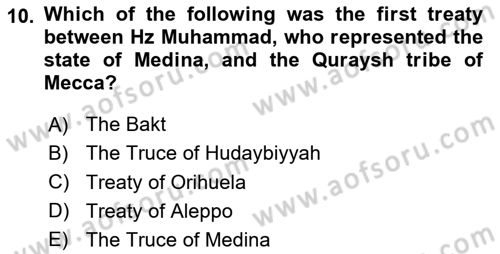 Contemporary World Civilizations Dersi 2023 - 2024 Yılı (Final) Dönem Sonu Sınav Soruları 10. Soru
