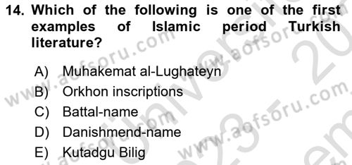 Contemporary World Civilizations Dersi 2023 - 2024 Yılı (Final) Dönem Sonu Sınav Soruları 14. Soru