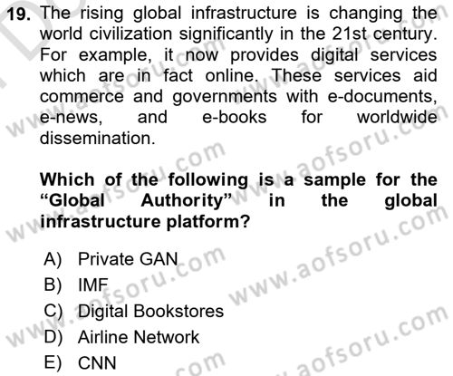 Contemporary World Civilizations Dersi 2023 - 2024 Yılı (Final) Dönem Sonu Sınav Soruları 19. Soru