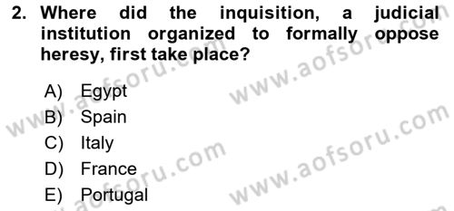 Contemporary World Civilizations Dersi 2023 - 2024 Yılı (Final) Dönem Sonu Sınav Soruları 2. Soru