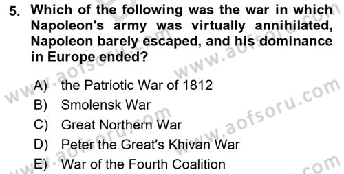 Contemporary World Civilizations Dersi 2023 - 2024 Yılı (Final) Dönem Sonu Sınav Soruları 5. Soru
