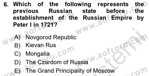 Contemporary World Civilizations Dersi 2023 - 2024 Yılı (Final) Dönem Sonu Sınav Soruları 6. Soru
