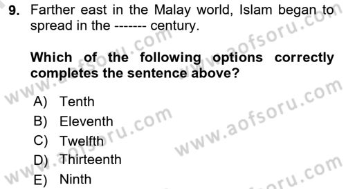 Contemporary World Civilizations Dersi 2023 - 2024 Yılı (Final) Dönem Sonu Sınav Soruları 9. Soru