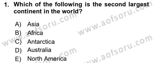 Contemporary World Civilizations Dersi 2023 - 2024 Yılı Yaz Okulu Sınav Soruları 1. Soru