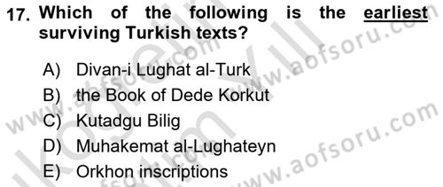 Contemporary World Civilizations Dersi 2023 - 2024 Yılı Yaz Okulu Sınav Soruları 17. Soru