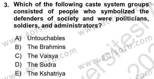 Contemporary World Civilizations Dersi 2023 - 2024 Yılı Yaz Okulu Sınav Soruları 3. Soru