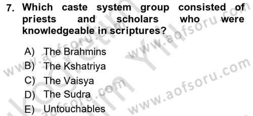 Contemporary World Civilizations Dersi 2023 - 2024 Yılı Yaz Okulu Sınav Soruları 7. Soru