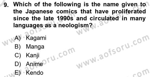 Contemporary World Civilizations Dersi 2023 - 2024 Yılı Yaz Okulu Sınav Soruları 9. Soru