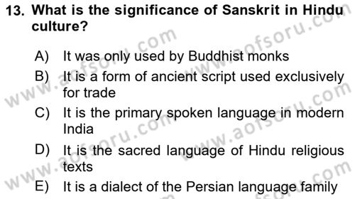 Contemporary World Civilizations Dersi 2024 - 2025 Yılı (Vize) Ara Sınav Soruları 13. Soru