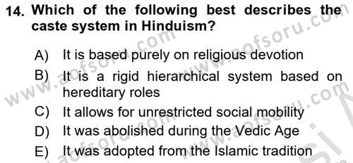 Contemporary World Civilizations Dersi 2024 - 2025 Yılı (Vize) Ara Sınav Soruları 14. Soru