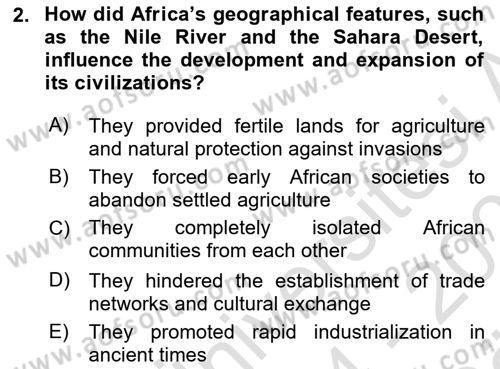 Contemporary World Civilizations Dersi 2024 - 2025 Yılı (Vize) Ara Sınav Soruları 2. Soru