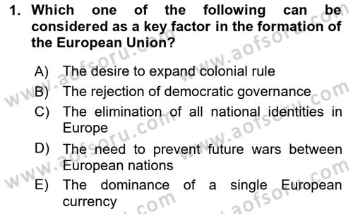 Contemporary World Civilizations Dersi 2024 - 2025 Yılı (Final) Dönem Sonu Sınav Soruları 1. Soru