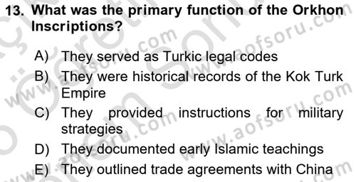 Contemporary World Civilizations Dersi 2024 - 2025 Yılı (Final) Dönem Sonu Sınav Soruları 13. Soru