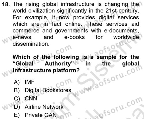 Contemporary World Civilizations Dersi 2024 - 2025 Yılı (Final) Dönem Sonu Sınav Soruları 18. Soru