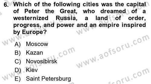 Contemporary World Civilizations Dersi 2024 - 2025 Yılı (Final) Dönem Sonu Sınav Soruları 6. Soru