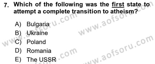 Contemporary World Civilizations Dersi 2024 - 2025 Yılı (Final) Dönem Sonu Sınav Soruları 7. Soru
