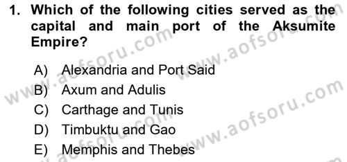 Contemporary World Civilizations Dersi 2025 - 2026 Yılı (Vize) Ara Sınav Soruları 1. Soru