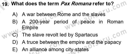 Contemporary World Civilizations Dersi 2025 - 2026 Yılı (Vize) Ara Sınav Soruları 19. Soru