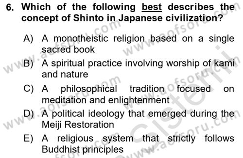 Contemporary World Civilizations Dersi 2025 - 2026 Yılı (Vize) Ara Sınav Soruları 6. Soru