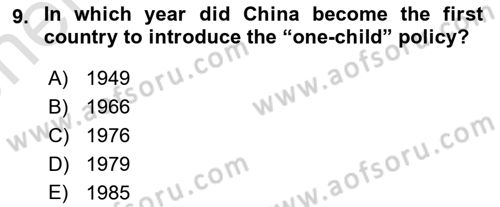 Contemporary World Civilizations Dersi 2025 - 2026 Yılı (Vize) Ara Sınav Soruları 9. Soru