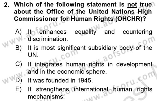 International Politics Dersi 2021 - 2022 Yılı (Vize) Ara Sınav Soruları 2. Soru
