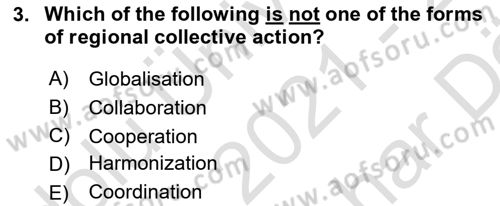 International Politics Dersi 2021 - 2022 Yılı (Vize) Ara Sınav Soruları 3. Soru