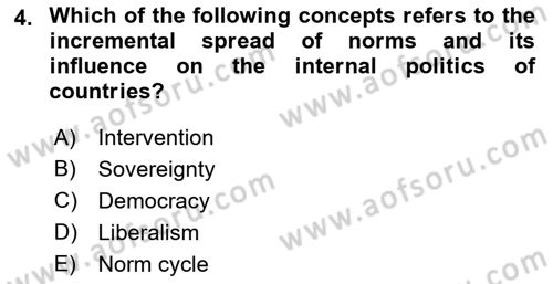 International Politics Dersi 2021 - 2022 Yılı (Vize) Ara Sınav Soruları 4. Soru