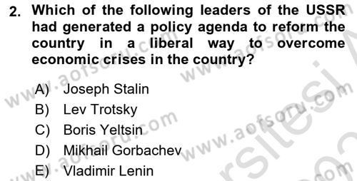 International Politics Dersi 2021 - 2022 Yılı (Final) Dönem Sonu Sınav Soruları 2. Soru