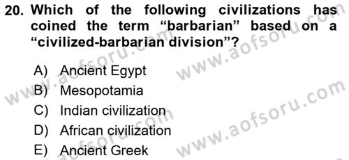 International Politics Dersi 2021 - 2022 Yılı (Final) Dönem Sonu Sınav Soruları 20. Soru