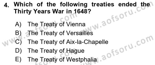 International Politics Dersi 2021 - 2022 Yılı Yaz Okulu Sınav Soruları 4. Soru
