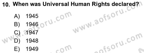 International Politics Dersi 2022 - 2023 Yılı Yaz Okulu Sınav Soruları 10. Soru